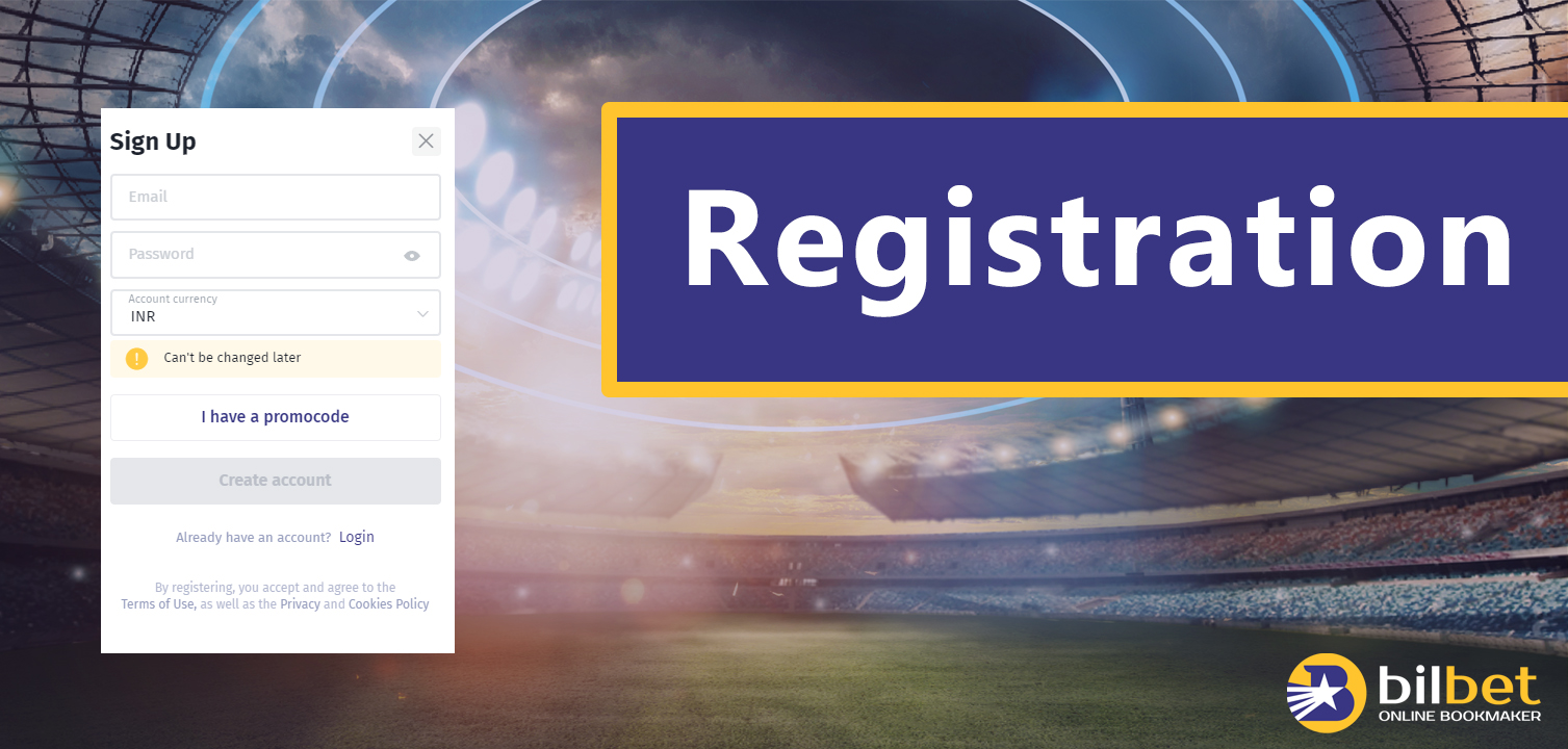 How to create a new account on the Bilbet bookmaker's website